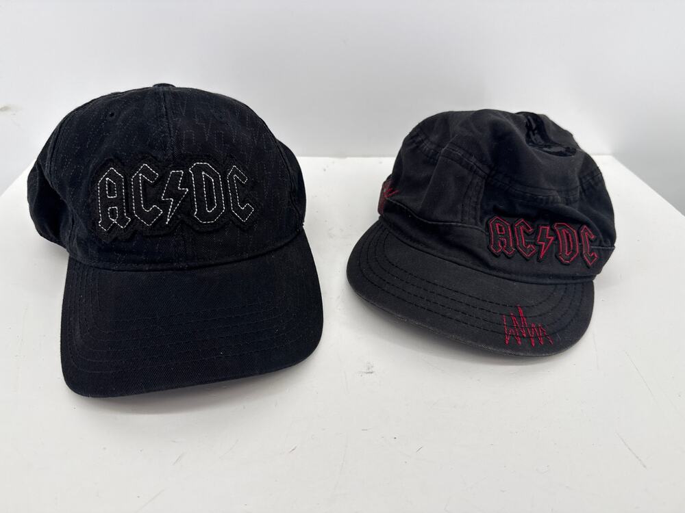 ACDC Rockware Hat Lot Black Embroidered Rock Band Caps Big Domes 2005 S M